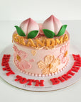 Blush Buttercream Floral Longevity Cake