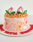 Blush Buttercream Floral Longevity Cake
