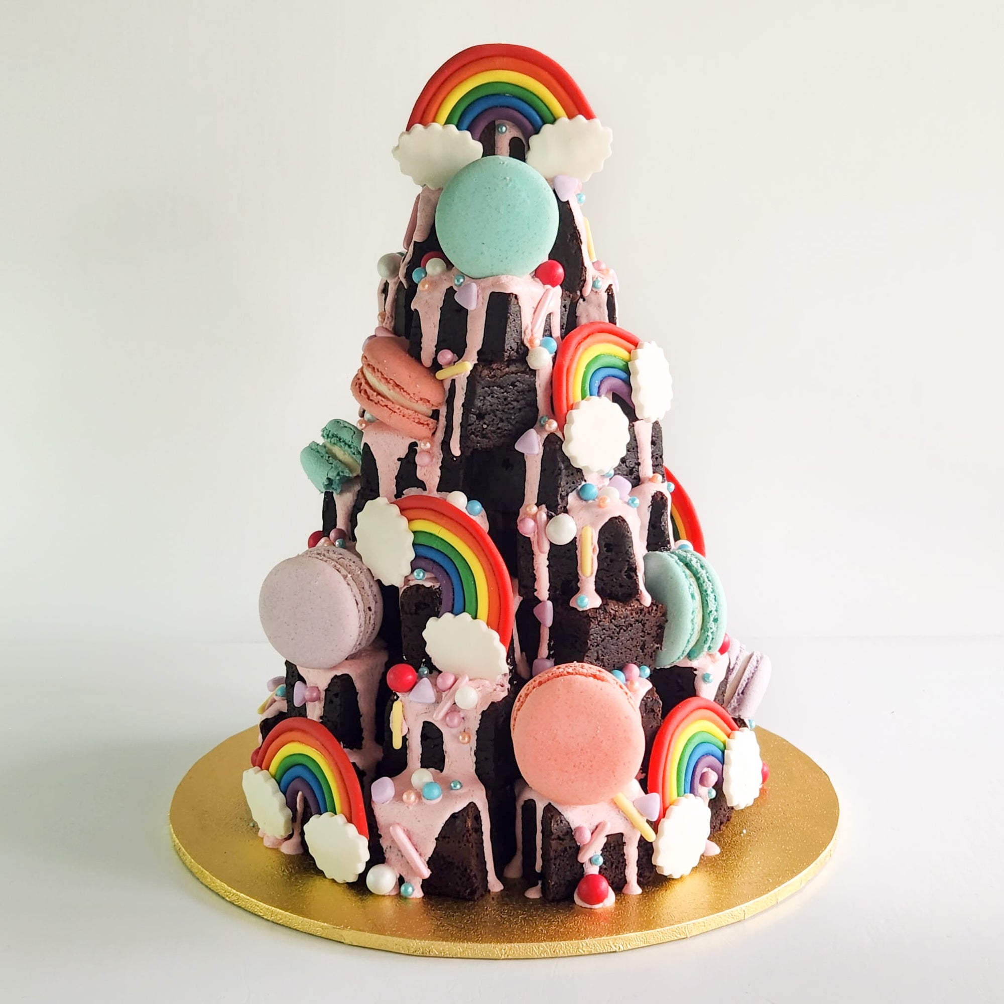 Rainbow Brownie Tower