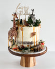 Rustic Cake with Toy Animals