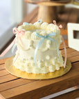 Vintage Ribbons Gender Reveal Cake