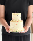 Mini 2 Tier Polka Dots Cake