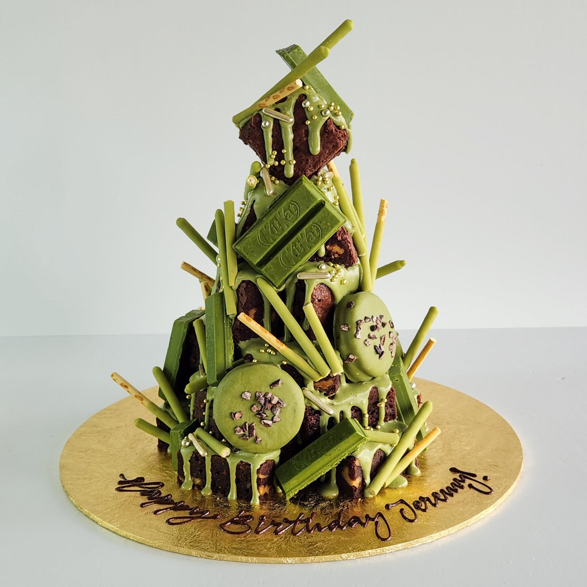 Matcha Brownie Tower