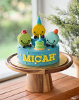 Macaron Party Cake (Blue & Yellow)