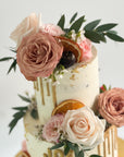 Sunset Drip Fresh Floral Cake