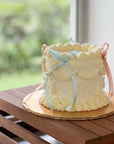 Vintage Ribbons Gender Reveal Cake