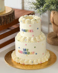 Mini 2 Tier Polka Dots Cake
