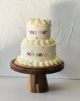 Mini 2 Tier Polka Dots Cake