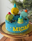 Macaron Party Cake (Blue & Yellow)