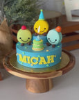 Macaron Party Cake (Blue & Yellow)